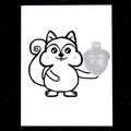 Translucent acorn-shaped gift container on a squirrel illustrated card background - Clear Quartz (1pc)