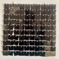 Square black shimmering wind-driven sequins panel for decorative event backdrops - 30x30cm / Black