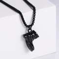 Collana hip hop con ciondolo a forma di sneaker nera in resistente acciaio inox - Nero (con catena)