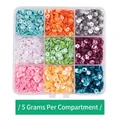 Set di paillettes rotonde in 9 colori per decorazioni fai-da-te, 5g per scomparto - 5mm (5g Per Scomparto) / Scatola 26