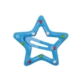 Blue star hair clip with colorful polka dots, stylish macaron BB pin for kids - Style 26-Medium Blue with Polka Dots