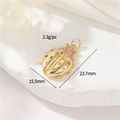 14K gold filled ladybug pendant with pink zircon inlays and 23.7mm length size - 14K Gold - White Zircon Ladybug