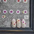 Self-adhesive nail stickers featuring vintage red roses and elegant cursive typography - Watercolor Rose Style (to 341)