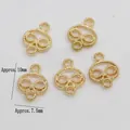 Detailed macro of golden alloy jewelry connectors with rope texture for DIY crafts - Twisted Rope Texture Ring Style (8#)