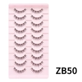 Natural look false eyelashes set style ZB50 organized in a pink tray storage box - Minimalist Daily Style (ZB50)