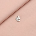 Polished silver stainless steel dinosaur charm for DIY jewelry on pink fabric background - 2# Triceratops Style