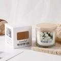 Mountain Stream Jasmine scented candle in glass jar with wood lid and gift box - Mountain Stream Jasmine