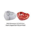 Heart shaped resin silicone mold for jewelry dish with clear red gold leaf finish - Heart Dish