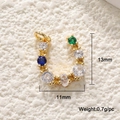 Exquisite horseshoe pendant with colorful zircons in 18k gold-plated copper finish - Multi-Color Zirconia Horse Shoe