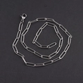 Detail of silver stainless steel paperclip chain necklace with lobster clasp - Necklace (40cm) / Steel