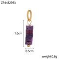 Macro shot of purple stone pendant with 1.8cm height and gold metal accents - Purple