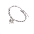 Pulsera de cadena de acero inoxidable plateada con dije de corazón árbol de la vida - SSB00102 Árbol de la Vida Corazón