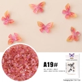 Macro view of 3D gradient resin butterfly nail art charms with realistic wing textures - Simulated Butterfly A19# (Pink & Orange Gradient)