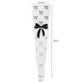 Single rose cellophane bag with blue bow pattern and large black bow, size 45x12.5cm - Gift Style Single-Stem Bag (White)