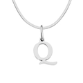 Elegant silver titanium steel snake chain necklace with minimalist capital letter Q pendant - Letter Q / 1 Piece / Steel