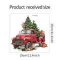Dettaglio adesivo natalizio con camion rosso e albero, dimensioni 29x29 cm decorativo - 29*29cm/Stile Camion Rosso di Natale
