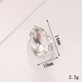 Water drop crystal charm for shoes with silver base and 14x10mm size markings - C461-10*14 Teardrop Gemstone