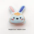 Blue fabric rabbit patch detail with embroidery and dimensions 5cm x 4.5cm - DIY Style (Back Opening) / Blue Rabbit