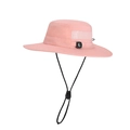 Pink wide brim outdoor sun hat with breathable mesh panels and integrated compass - Pink