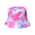 Pink and purple tie-dye reversible bucket hat with reinforced brim stitching - Pink Purple Tie-dye (C)