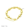 Bracciale a sfere dorate con perle tonde da 8mm e ovali da 17mm e chiusura aragosta - Stile Perle ad Oliva e Rotonde Dorate Miste