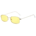 Vintage gold metal square sunglasses with stylish transparent yellow tinted lenses - Gold Frame Night Vision Yellow Lens