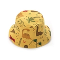 Gelber Kinder-Sonnenhut mit niedlichem Dinosaurier-Print, ein sommerlicher Baumwollhut - Hutumfang 48CM für 0-2 Jahre / Orange