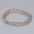 Pink and gray tweed hairband with woven texture and small white pearl embellishments - 56-58cm / Chanel Style Woven Pearl Decorative Headband (AB05)