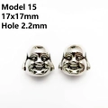 Detailed size specifications for silver Buddha head beads 17x17mm with 2.2mm hole size - 15# Silver Large Buddha Head (17x17mm)