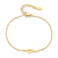 Goldenes Augen-Armband mit rosa Emaille-Perlen und verstellbarer minimalistischer Kette - Rosa