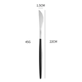 22cm stainless steel dinner knife with sleek black handle for elegant tableware - Black Silver Steak Knife