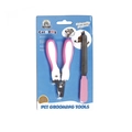 Pink and white stainless steel pet nail clipper and grooming file set for small cats and dogs - Small Pink + File (Blister Pack)