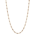 Detail of gold Rolo chain necklace featuring evenly spaced brown enamel beads - Gold Chain Coffee Beads (SL030)