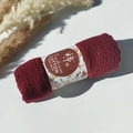 Dark red cotton viscose pleated scarf with decorative handmade paper packaging wrap - Style #116