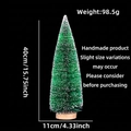 Miniature green cedar Christmas tree with white snow dusting and natural wooden base - No Packaging / 40CM Grass Green