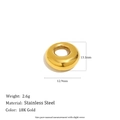 Minimalistischer 18K vergoldeter Edelstahl Ringanhänger mit 13mm Durchmesser - Hohler Ringanhänger - Gold