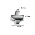 Silver vintage cross pendant 27x21mm made of stainless steel for DIY jewelry making - Style 45