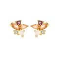 Eleganti orecchini a farfalla in argento S925 con zirconi rosa e arancioni scintillanti - Oro 18K [Farfalla Champagne]
