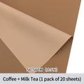 Two-tone 56x56cm matte flower wrapping paper in coffee and milk tea brown, 20 sheets - Coffee + Milk Tea