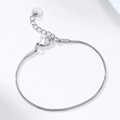 Minimalist silver stainless steel snake bone chain bracelet with lobster clasp and round tag - Steel Color Round Snake Chain 1.2mm (15+3cm)
