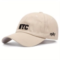Beige Baseballkappe mit schwarzer NYC 1987 Stickerei aus Baumwoll-Twill - Verstellbar / Khaki