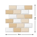 3D beige and white brick pattern self-adhesive PVC wall tile sticker 30x30cm - 2806-Cream Brick