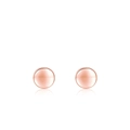 Minimalist S925 sterling silver ball stud earrings in elegant rose gold finish - Round Style (RHE596R)