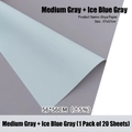 Waterproof Oya paper flower wrapping in medium grey and ice blue grey 57x57cm - Medium Grey + Ice Blue Grey