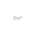 Macro shot of silver stud earring with three gradient cubic zirconia stones in row - Silver (Three Stone)