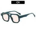 Lunettes aviateur à double pont avec monture vert foncé et verres roses C4 - Monture Vert Foncé Verres Champagne