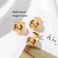18K gold-plated apple pendant with red cubic zirconia crystals measuring 9.4x15.3mm - Style 15 Cherry