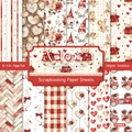 6x6 inch Adore vintage scrapbooking paper pad with 12 floral and heart patterns - 21045a 24 Sheets