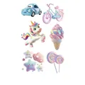 Adesivi per tatuaggi 3D impermeabili con unicorno e veicoli per bambini, variante WS-C083 - Bicicletta e Gelato (WS-C083)