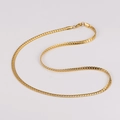 Flat golden snake chain necklace with lobster clasp and shiny metallic weave finish - 4mm*50cm / Gold